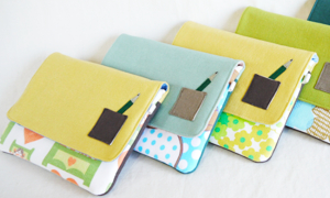 リネンと柄のいろどりポシェット